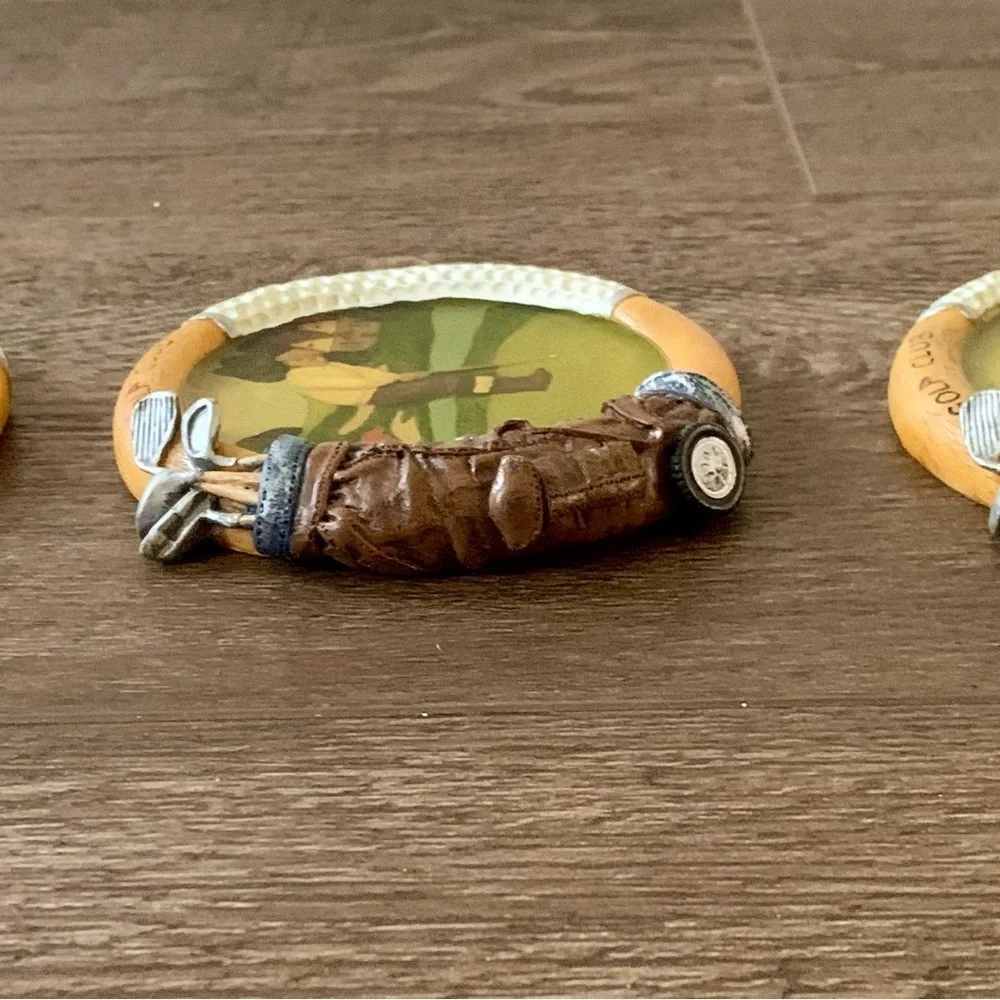 Vintage golf club coasters set